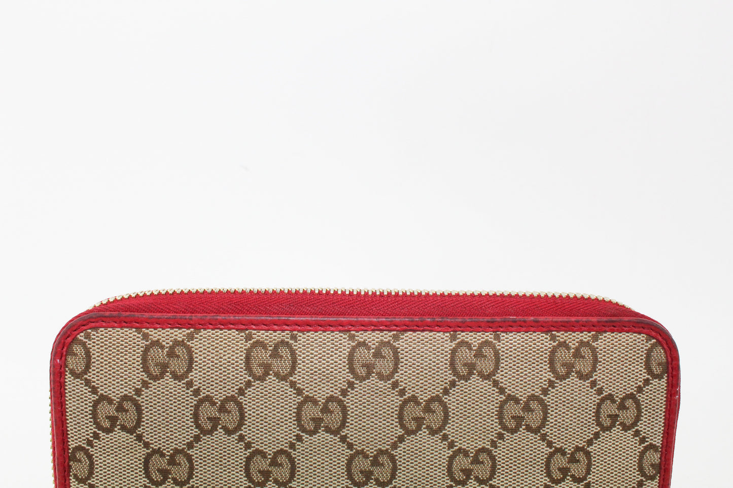 GUCCI CANVAS ZIP WALLET ORANGE