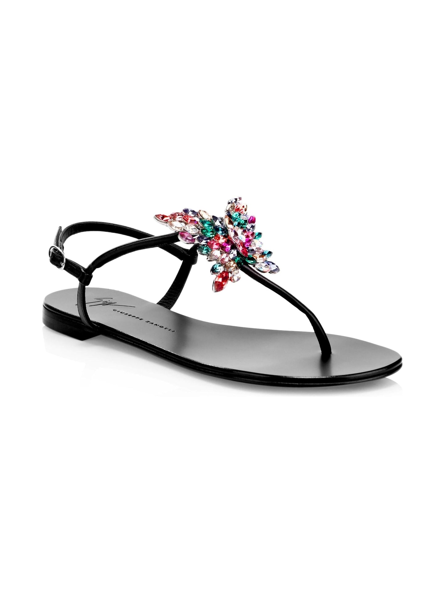 GIUSEPPE ZANOTTI CRYSTAL BUTTERFLY THONG SANDALS