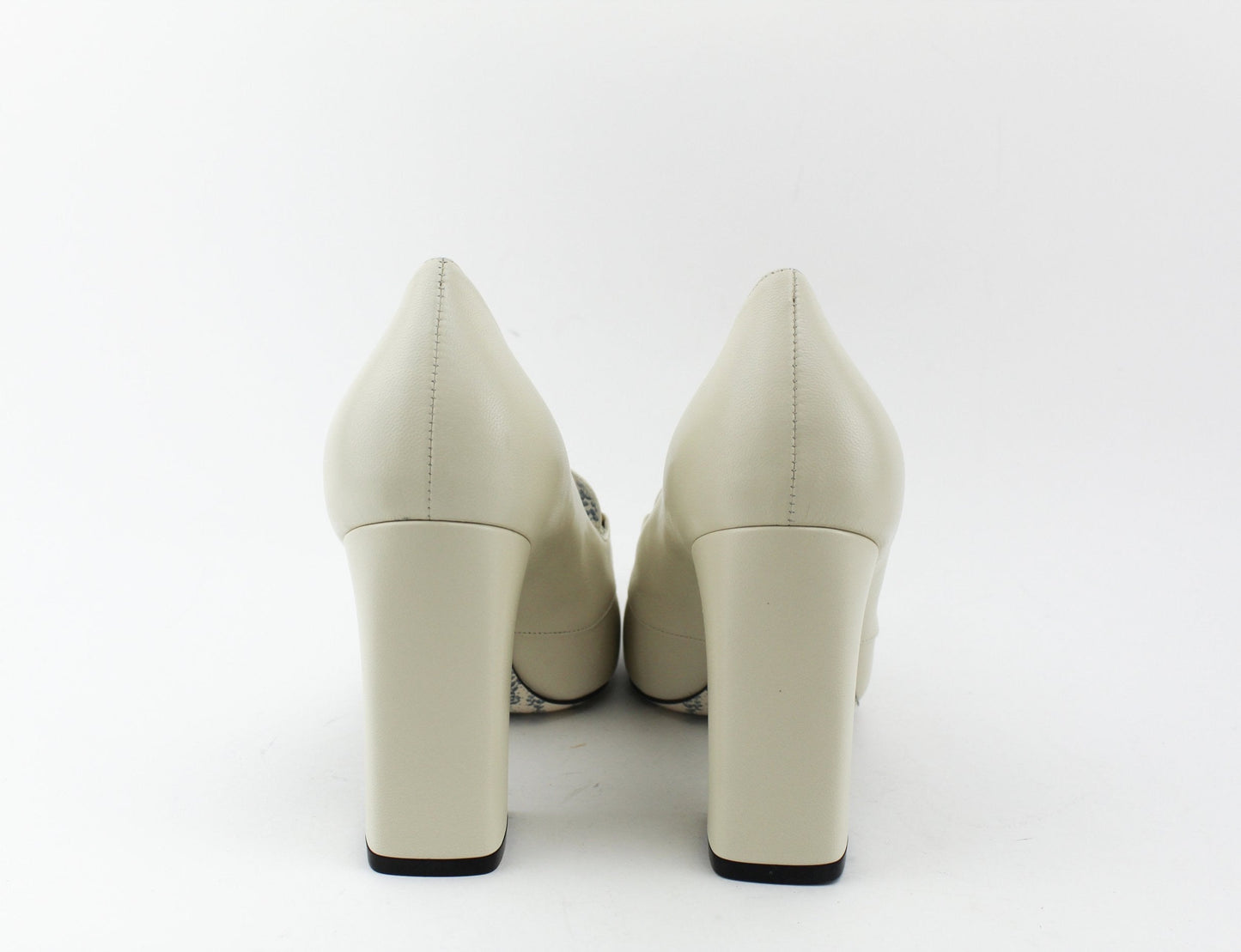 GUCCI GG LEATHER MARMONT BLOCK HEEL
