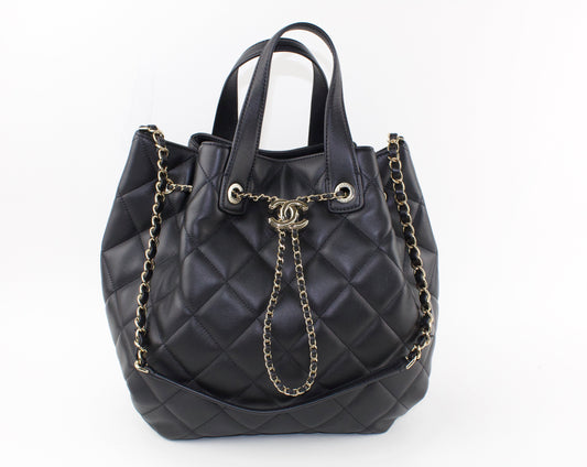 Chanel Lambskin Dweller Drawstring Bag