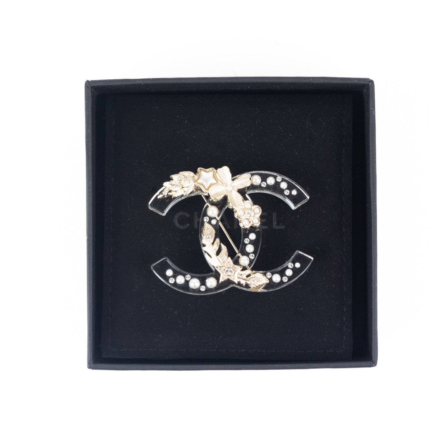 Chanel Gold Metal and Resin Brooch