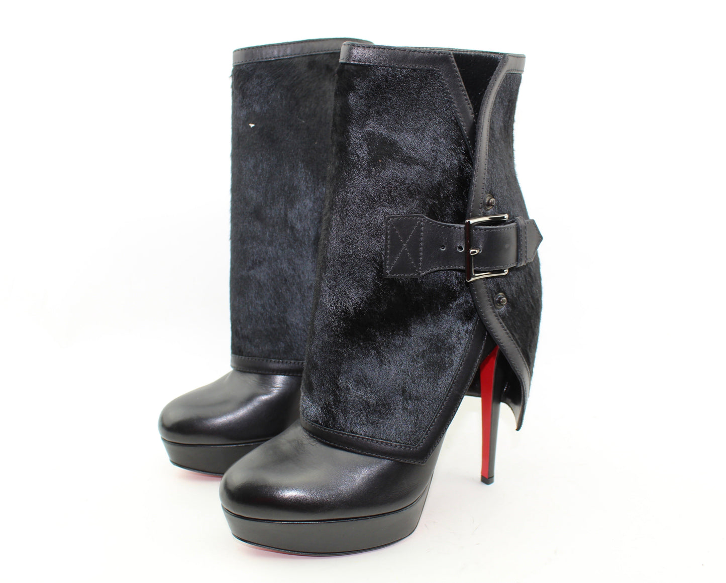 CHRISTIAN LOUBOUTIN BLACK ARMONY 140MM BOOTS