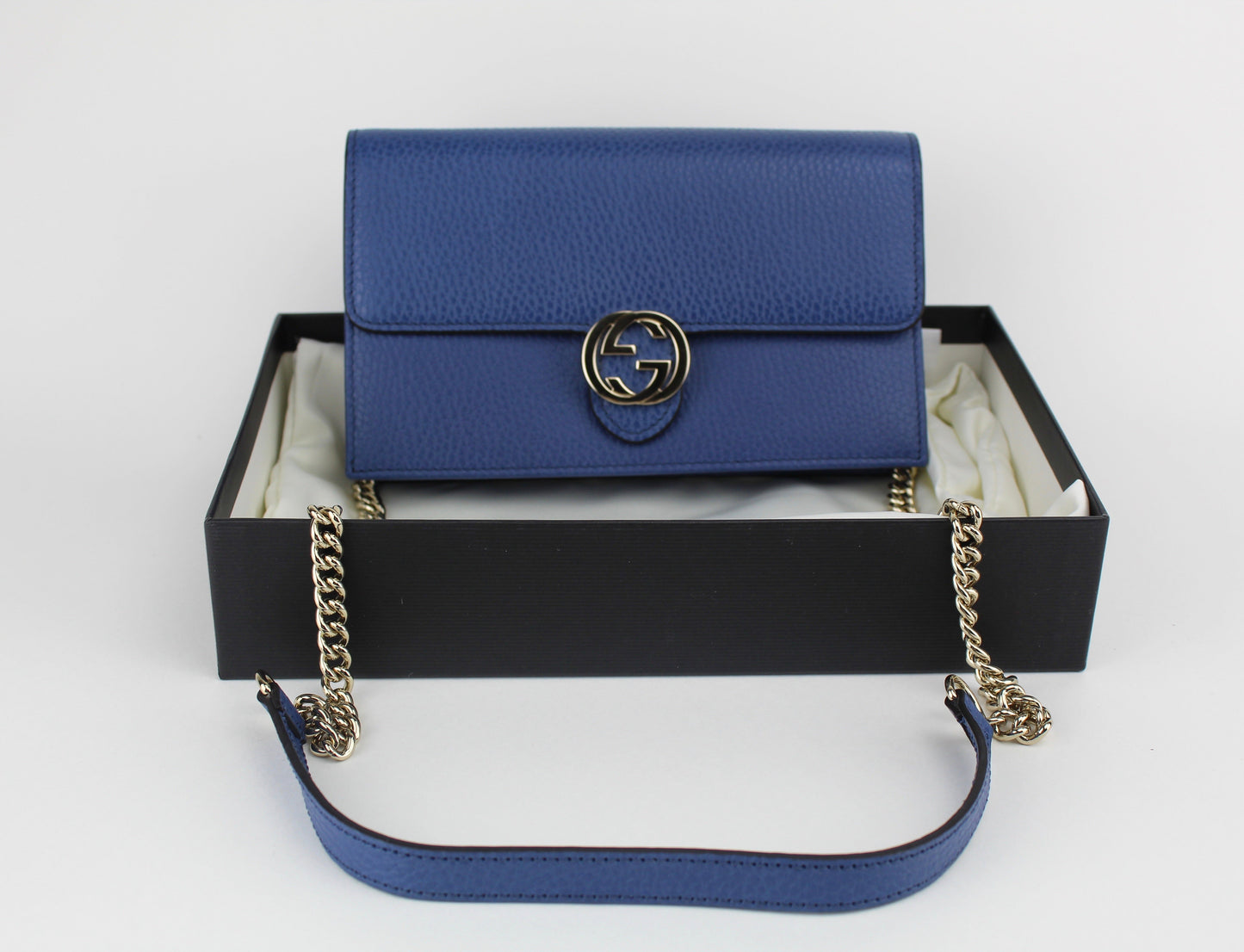 GUCCI ICON CHAIN BAG BLUE