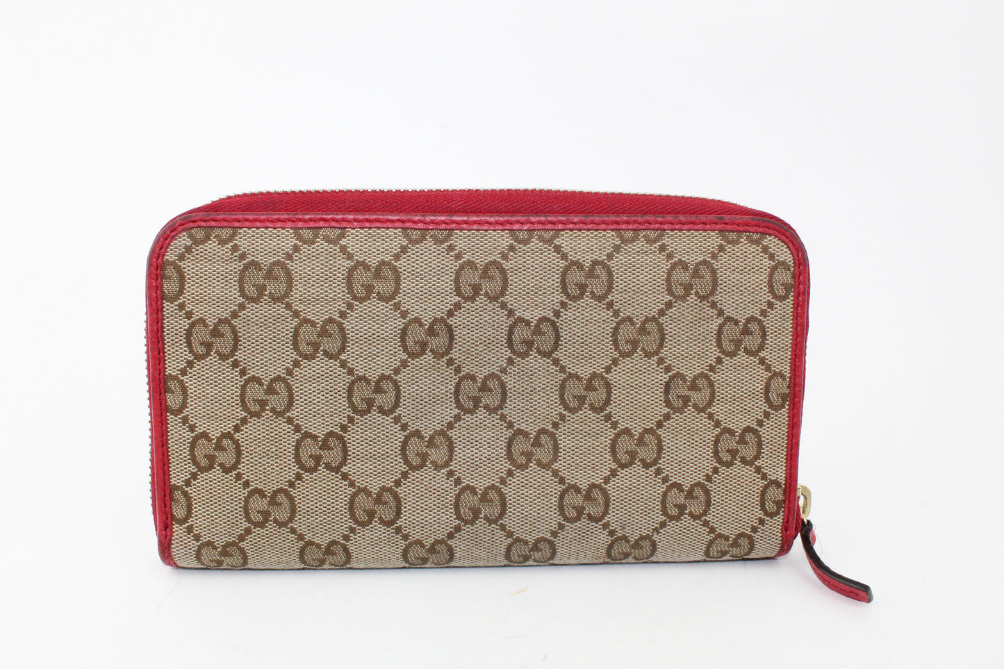 GUCCI CANVAS ZIP WALLET ORANGE