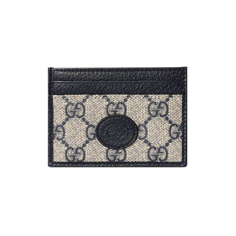 Gucci GG card case in beige and blue