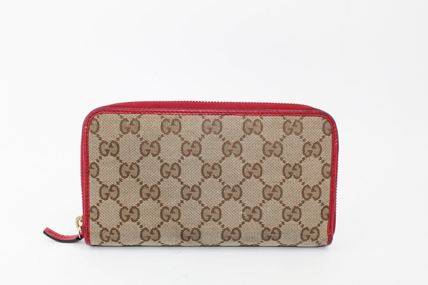 GUCCI CANVAS ZIP WALLET ORANGE