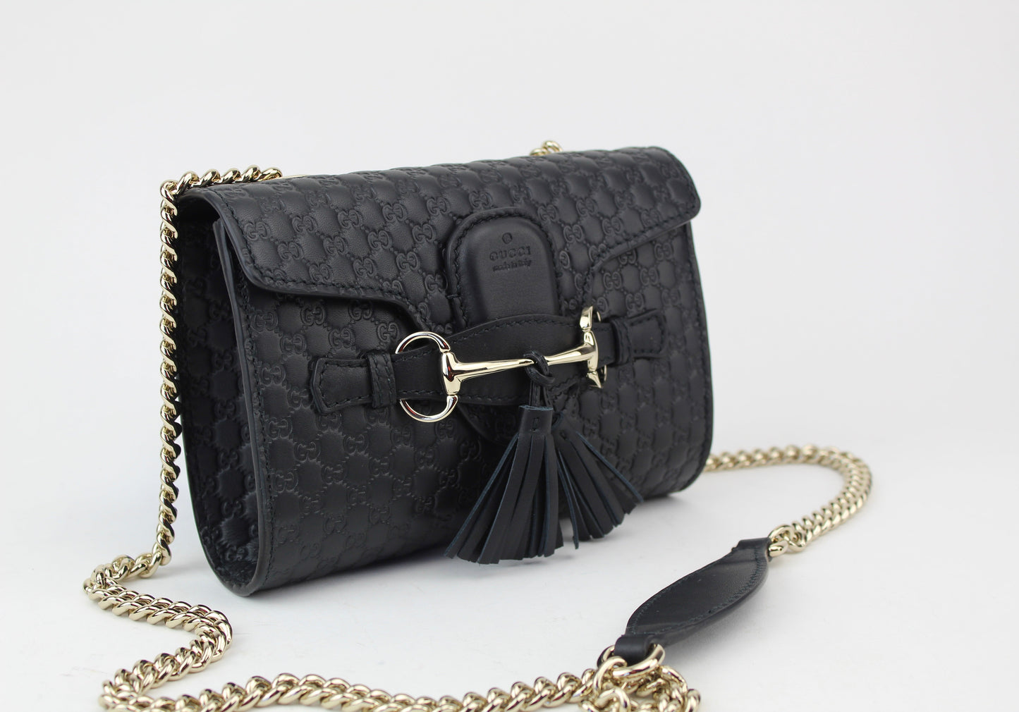Gucci Emily Guccissima Mini Chain Bag black
