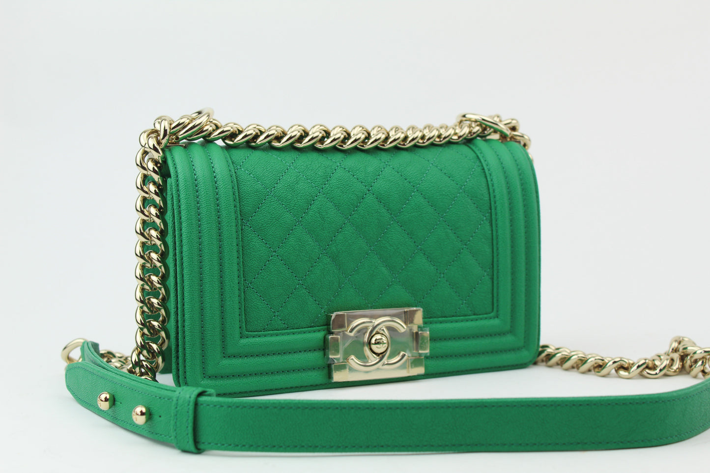 Chanel Small Boy Bag Green
