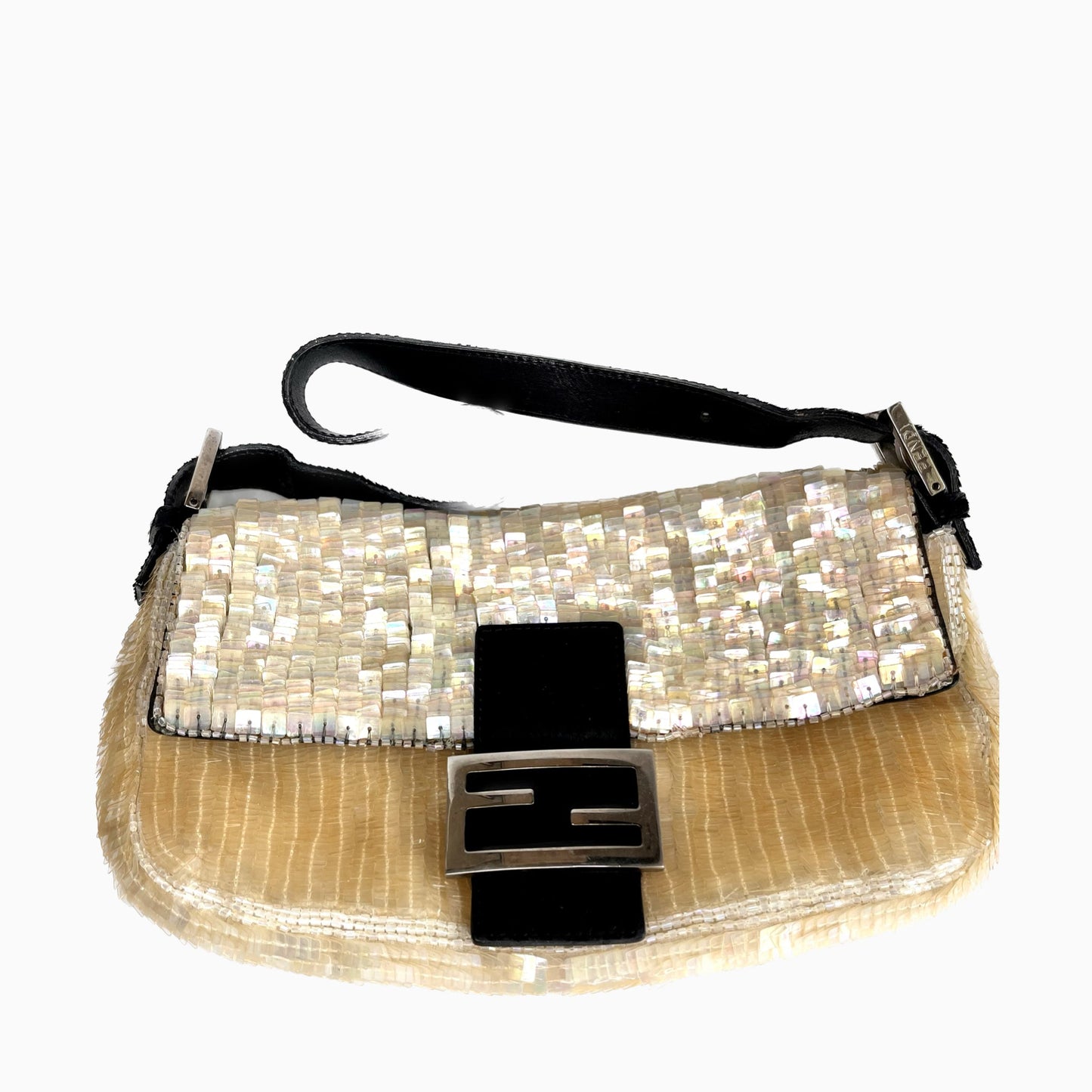 Fendi Baguette in Cream Gold sequins