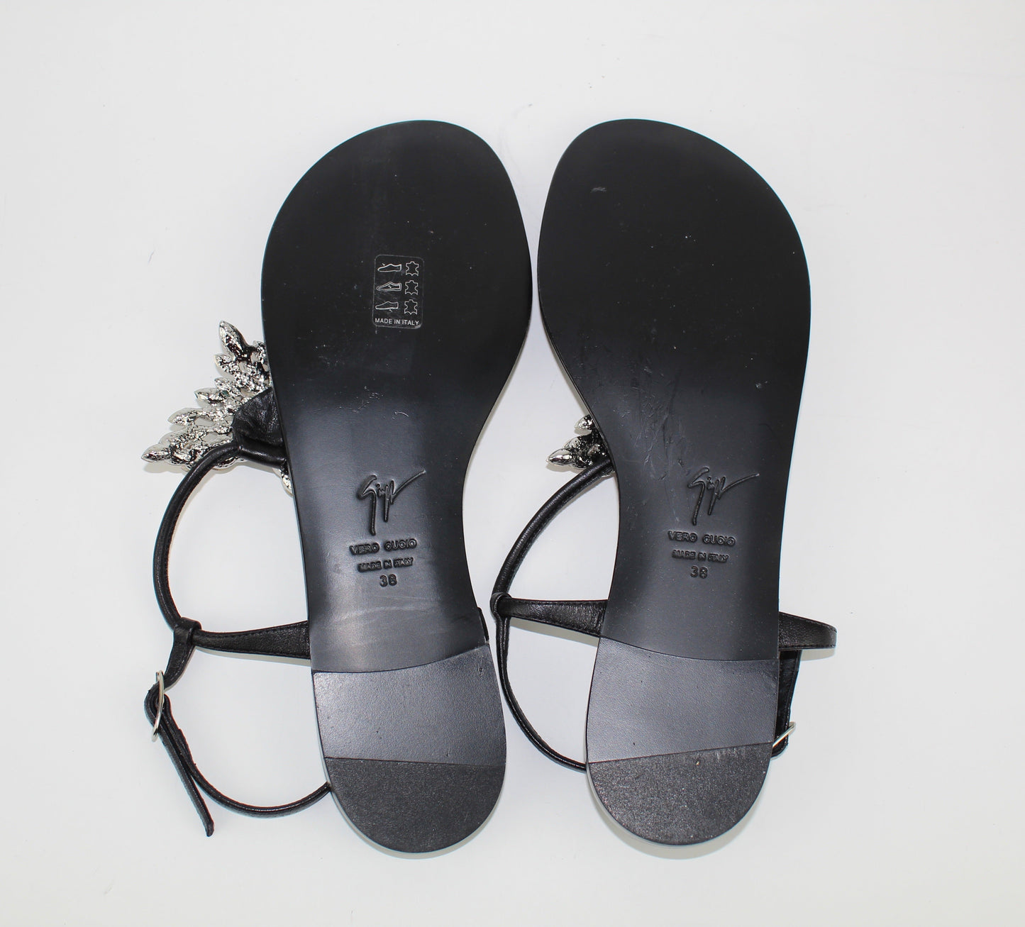 GIUSEPPE ZANOTTI CRYSTAL BUTTERFLY THONG SANDALS