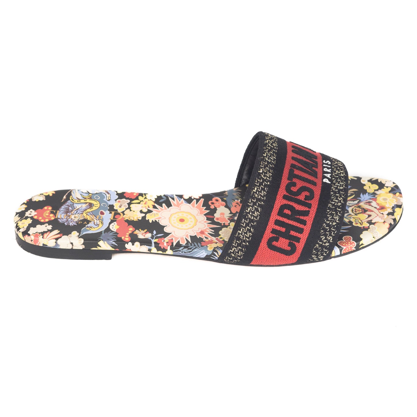 Dior Black Multicolor Embroidered Cotton with Toile de Jouy Pop Motif