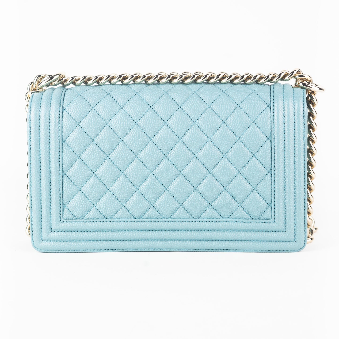 Chanel Medium Caviar Boy Bag blue