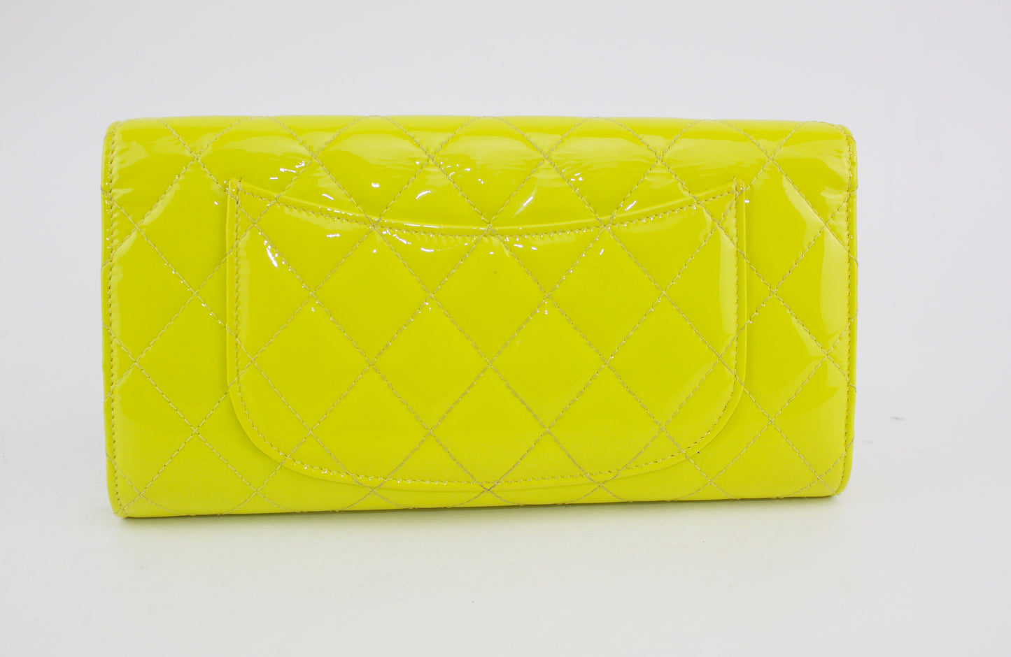 CHANEL PATENT QUILTED TRAVEL WALLET