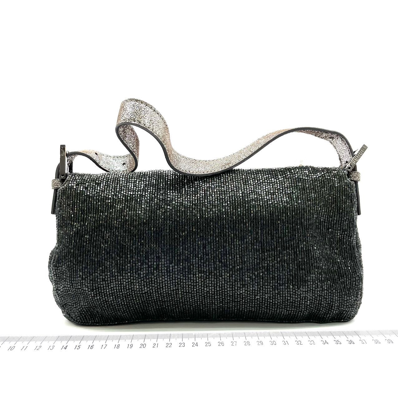 Fendi Baguette Glitter Gunmetal black glitter