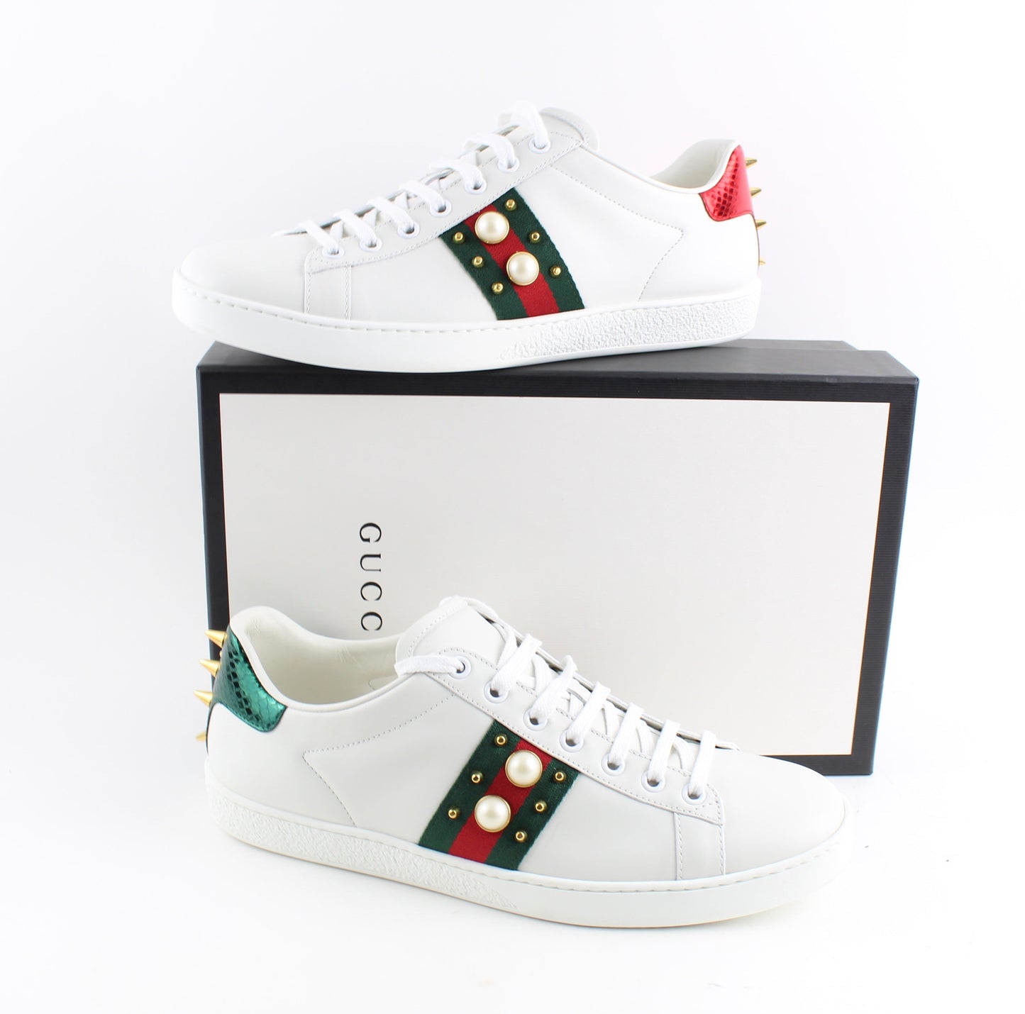 GUCCI ACE STUDDED LEATHER SNEAKERS