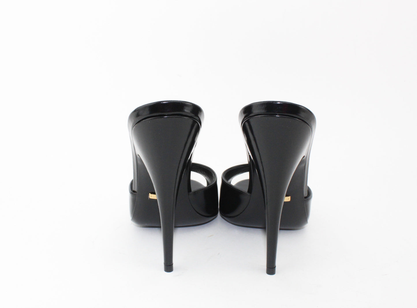 Gucci Black Patent Mule Sandals