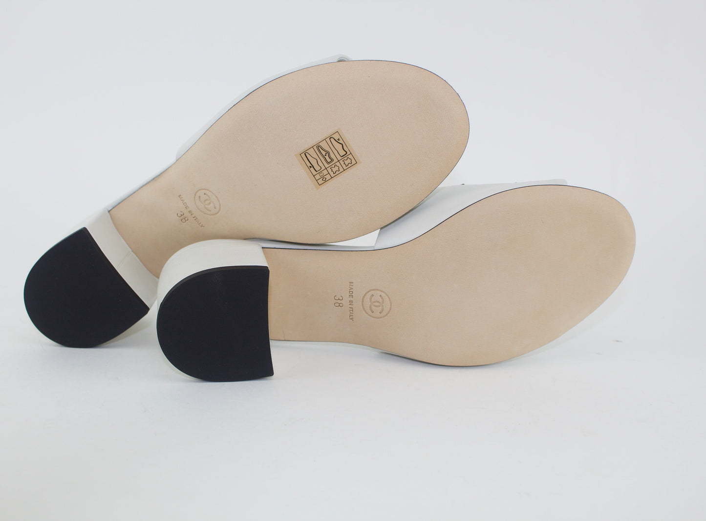 Chanel CC Logo Mule Block Heels