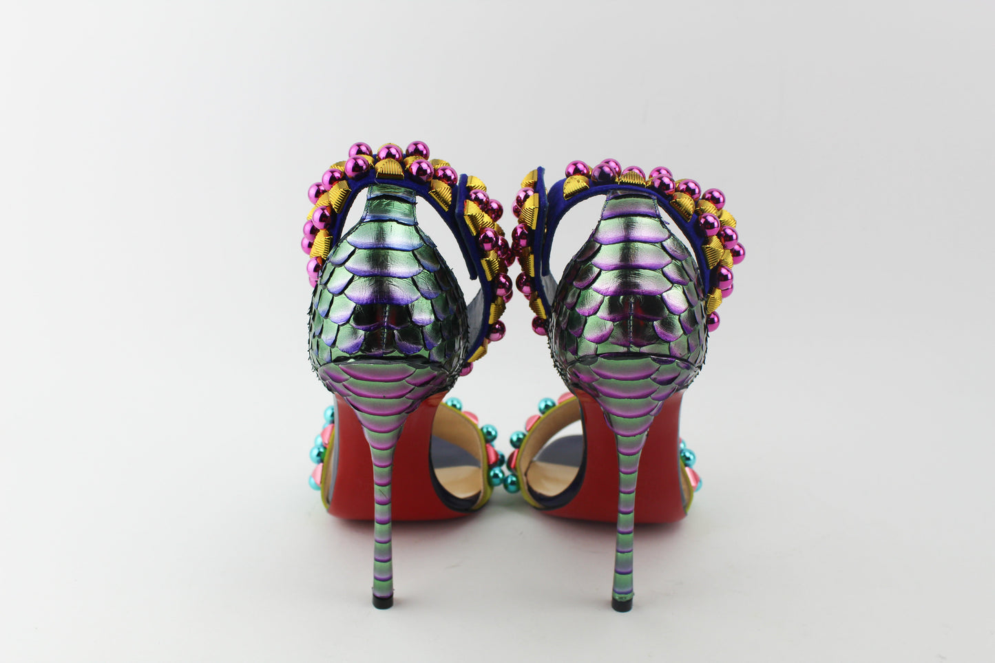 CHRISTIAN LOUBOUTIN TUDOR 120 CUBISTE PYTHON