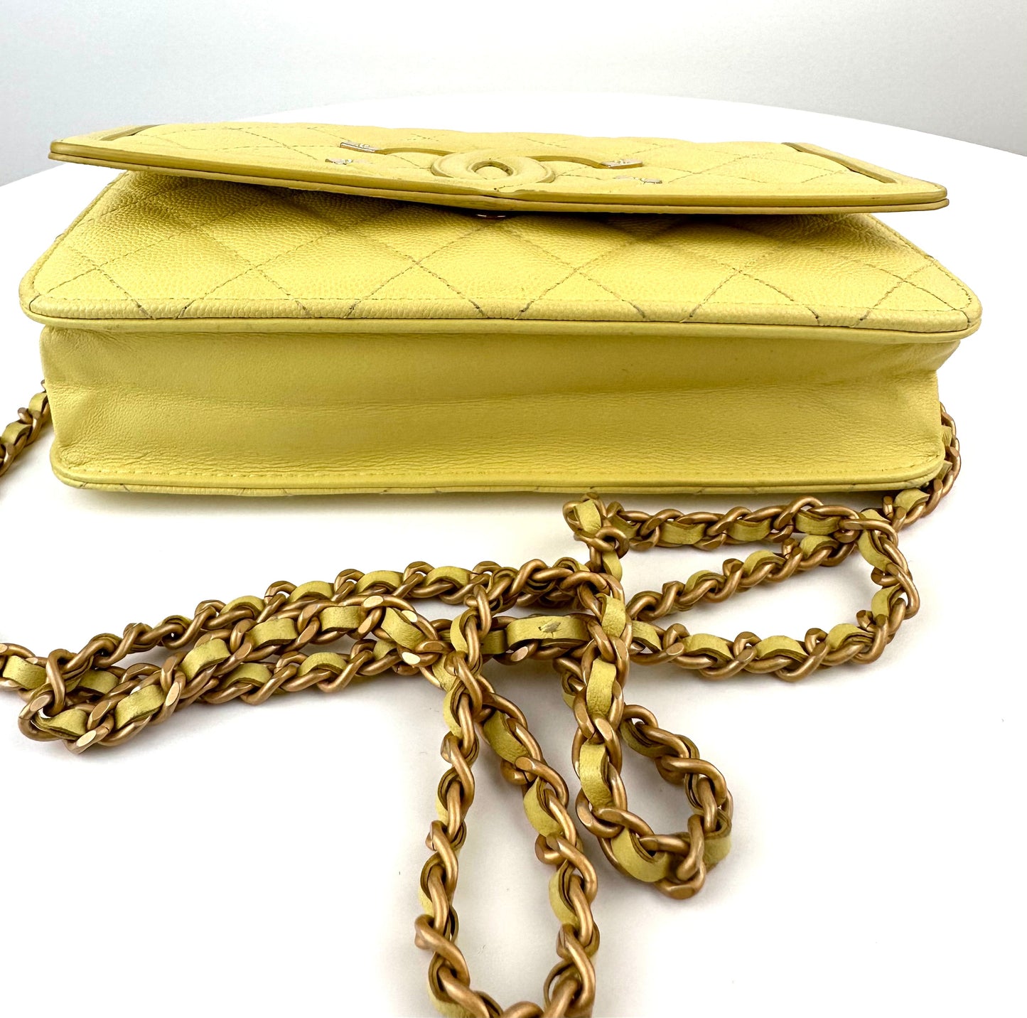 Chanel Wallet on Chain in Yellow