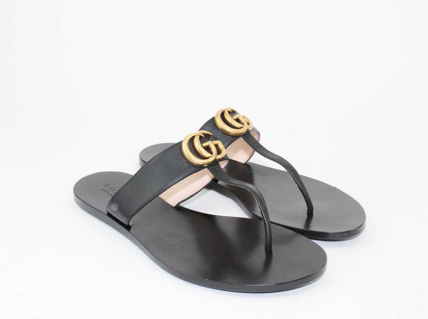 Gucci GG Leather Thong Sandals
