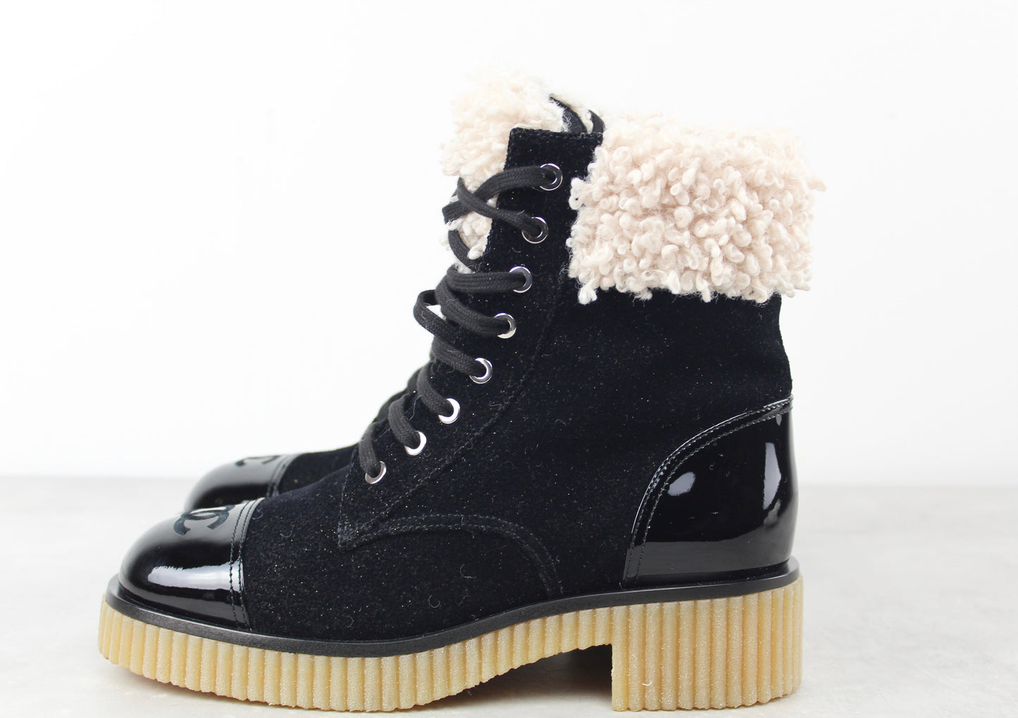Chanel Lace up boots