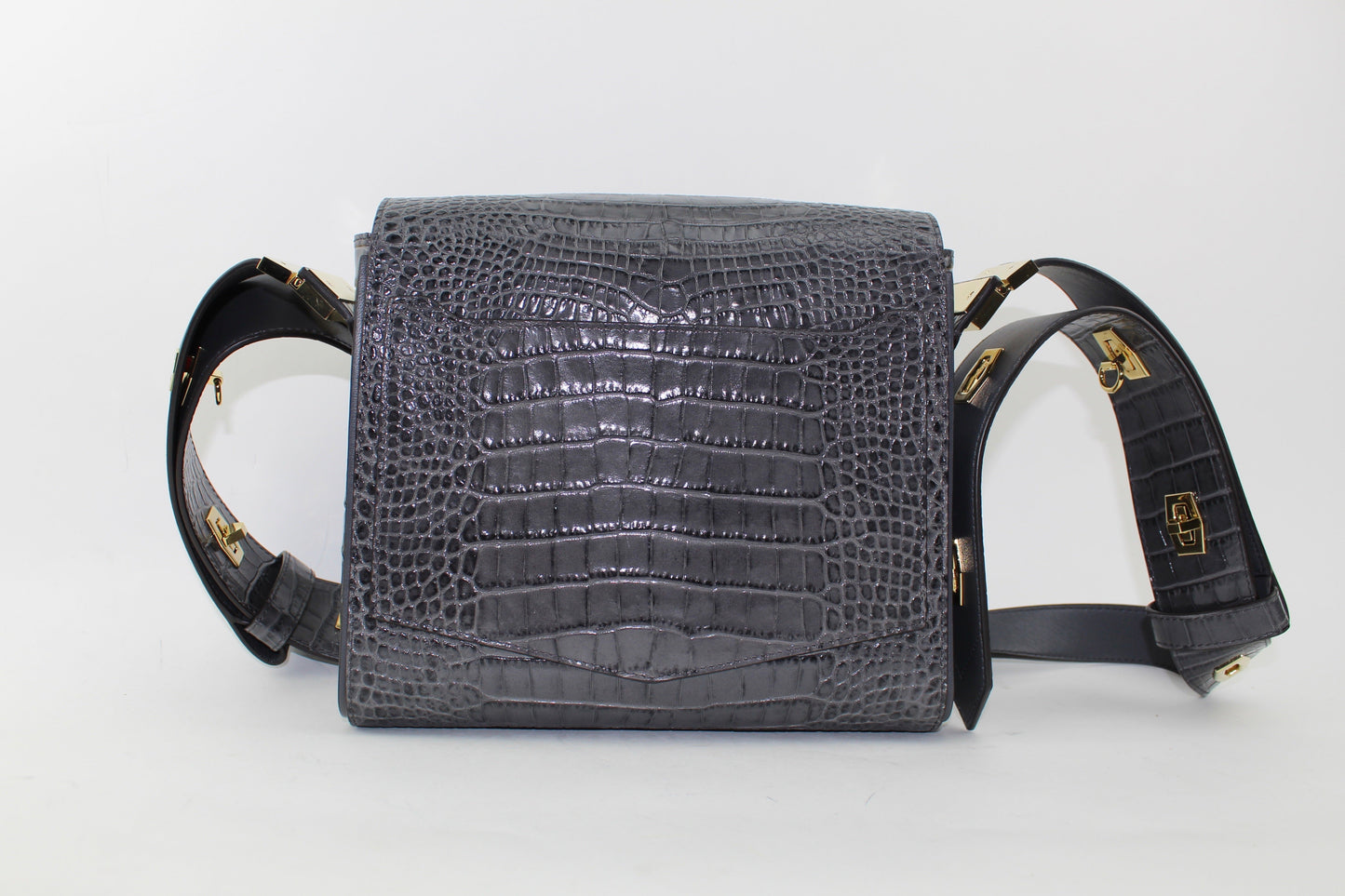 GIVENCHY EDEN MEDIUM CROC-EFFECT LEATHER SHOULDER BAG