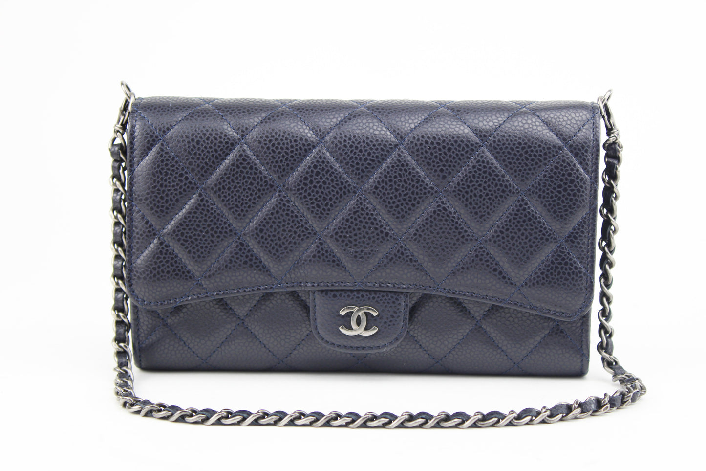 Chanel Navy Wallet with Chain