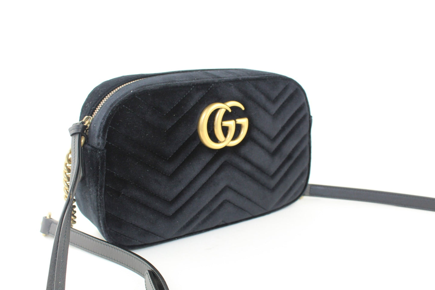Gucci GG Marmont Velvet Camera Bag Black