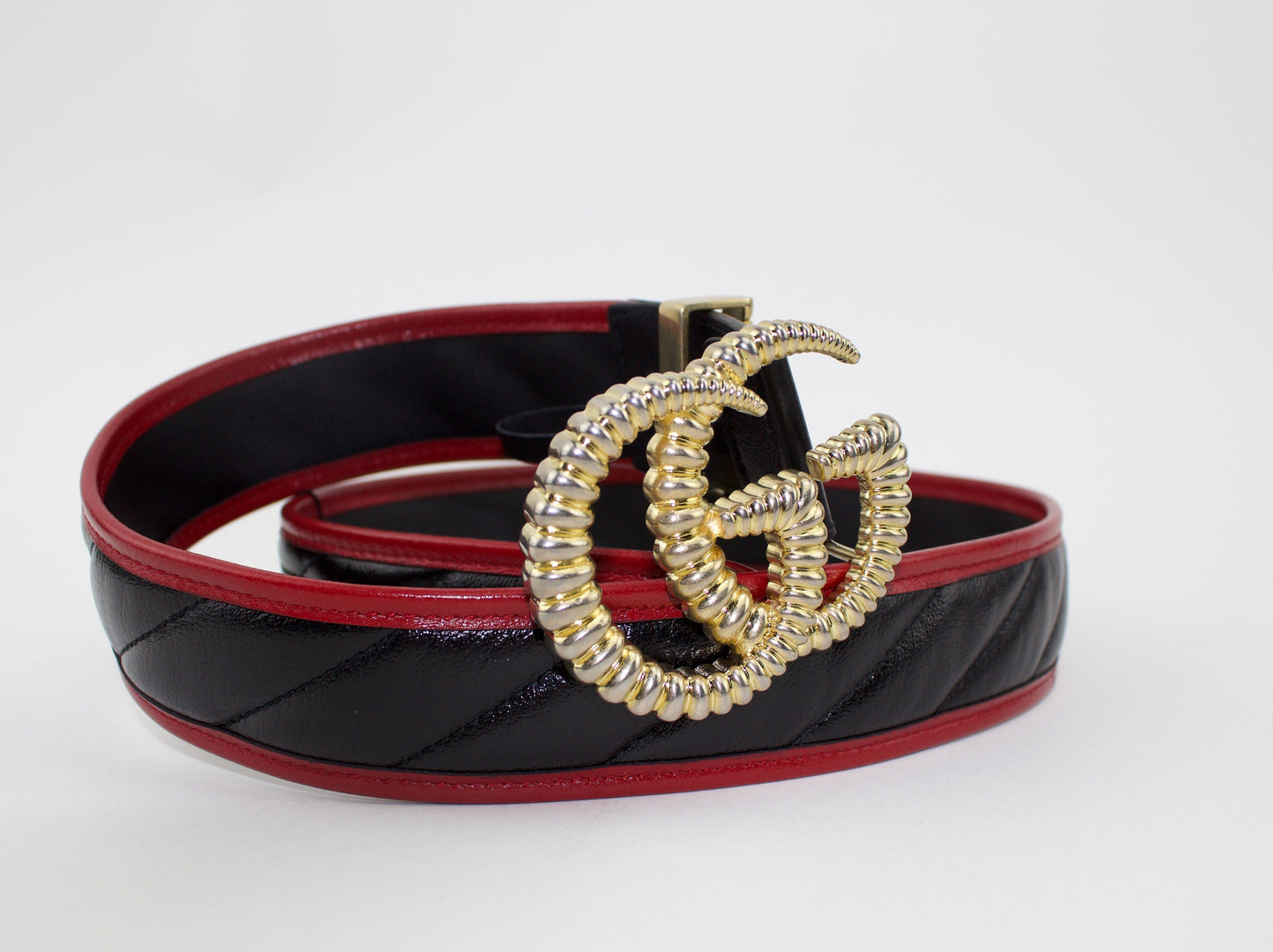 GUCCI AZALEA BELT WITH TORCHON DOUBLE G BUCKLE
