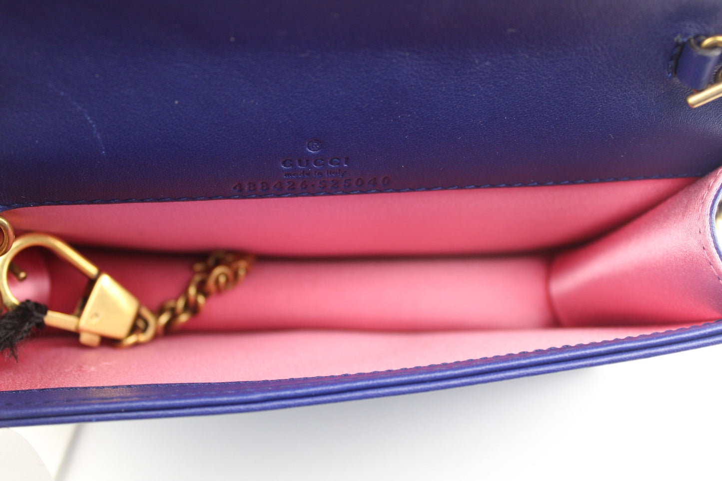 GUCCI GG MARMONT VELVET MINI CROSSBODY BLUE