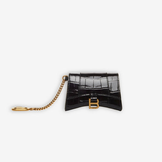 Balenciaga Hourglass card case with chain