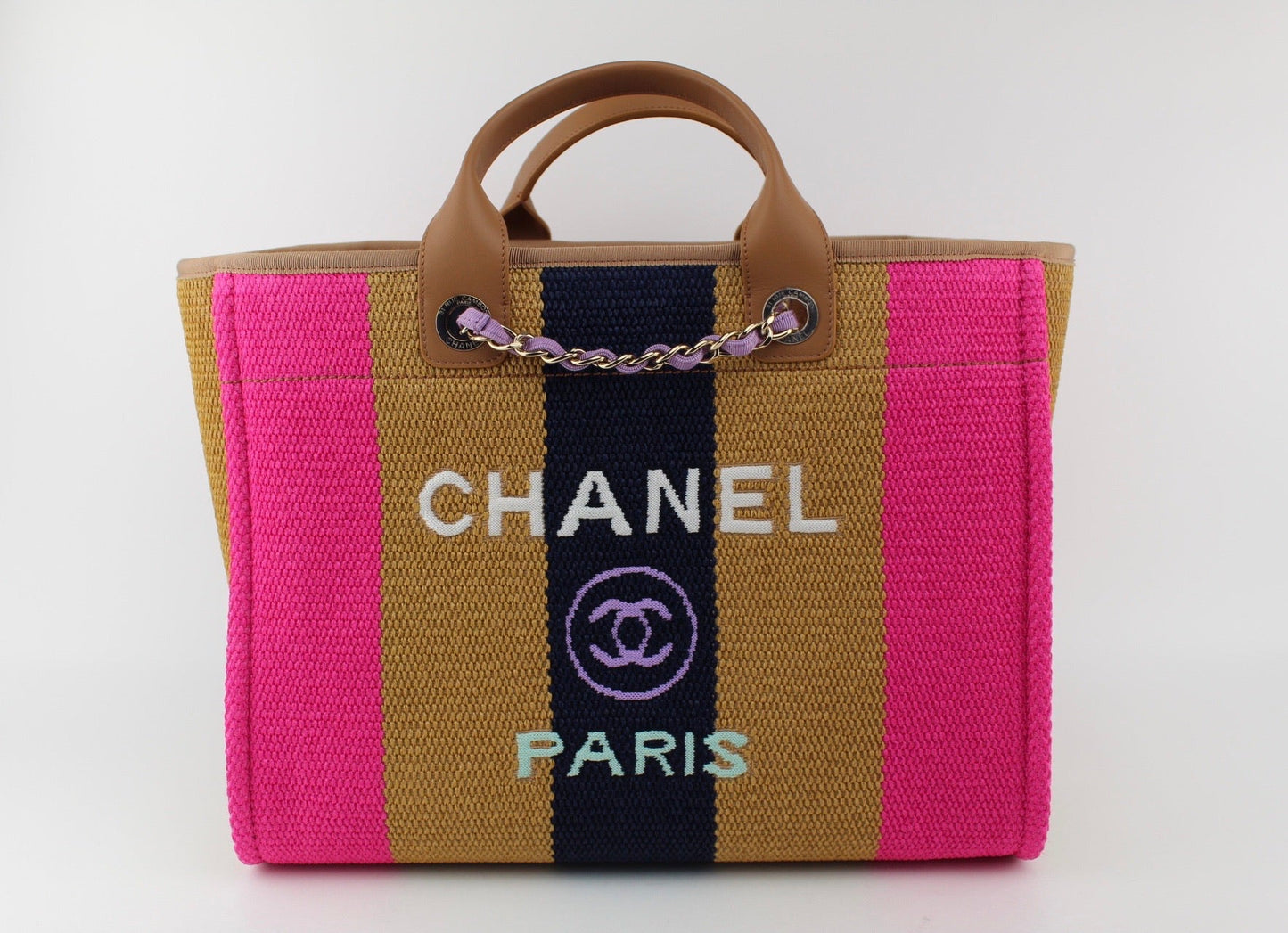 Chanel Viscose Multicolor Deauville Tote