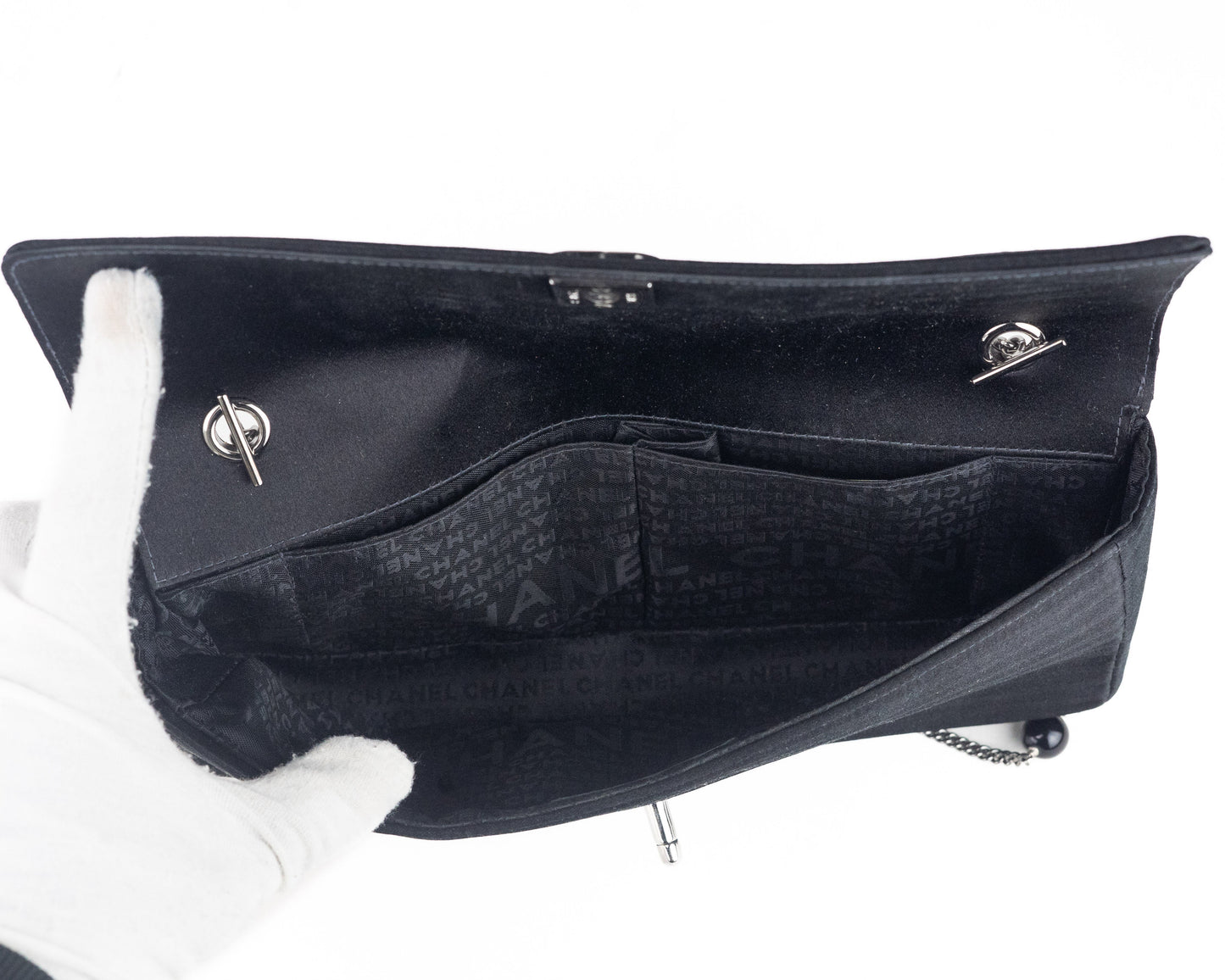 Chanel Black Satin East West Bag