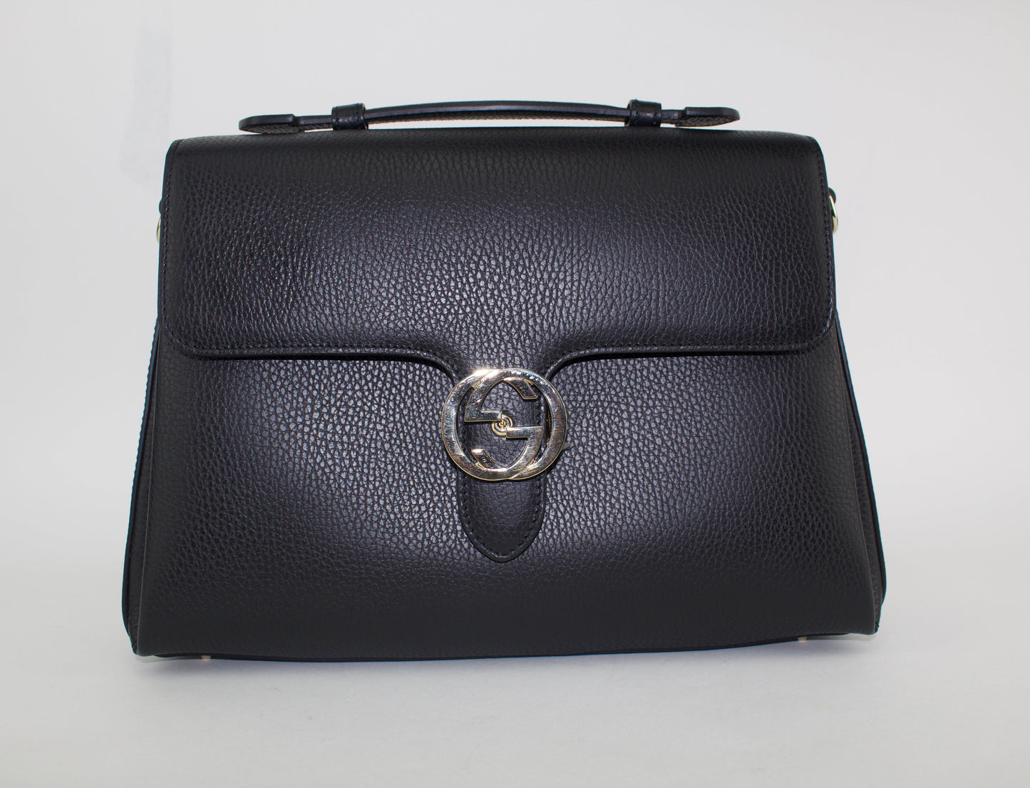 GUCCI DOLLAR CALFSKIN INTERLOCKING G TOP HANDLE SHOULDER BAG