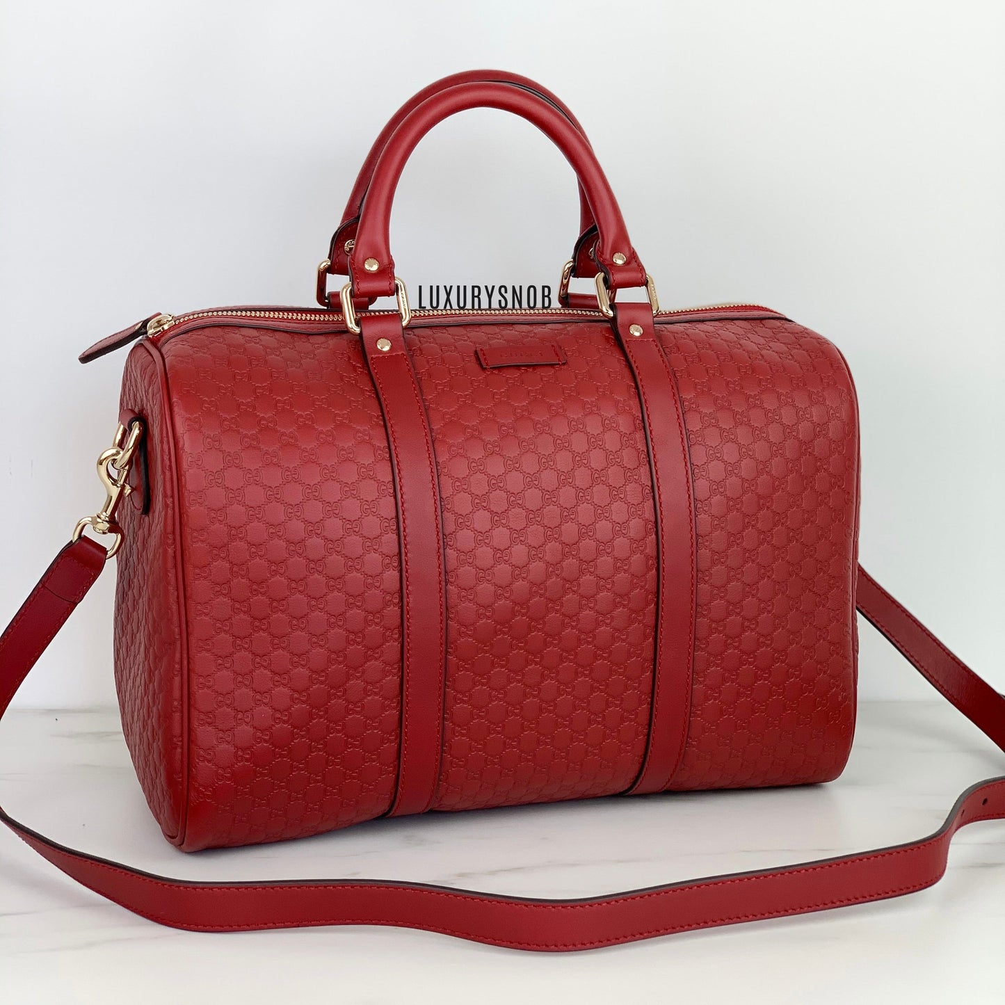 Gucci Boston Guccissima Bag red