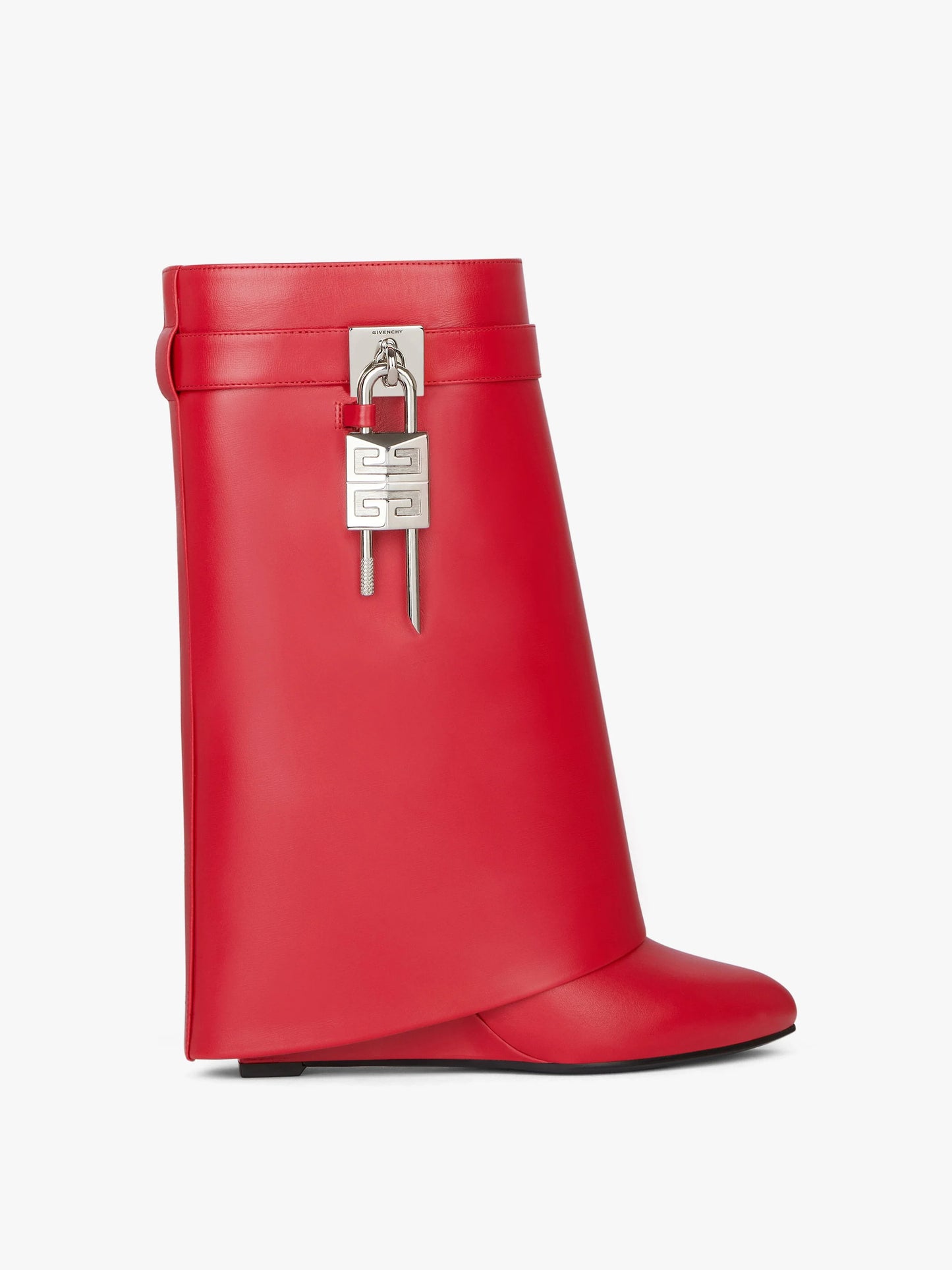 Givenchy Shark Lock Ankle Boots in Red Leather