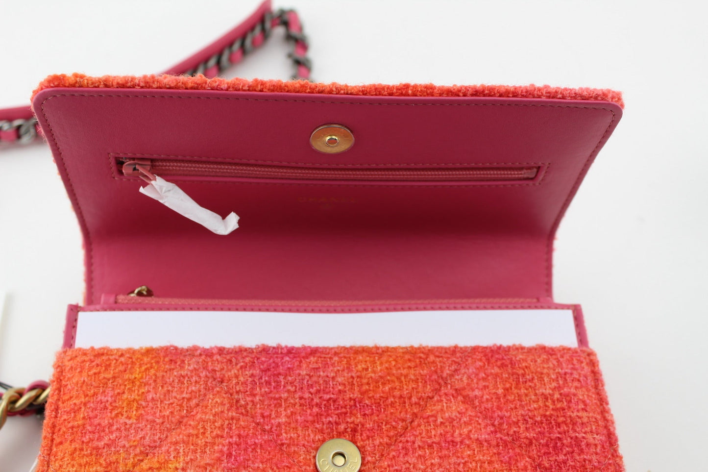 Chanel 19 Wallet on Chain Orange & Pink