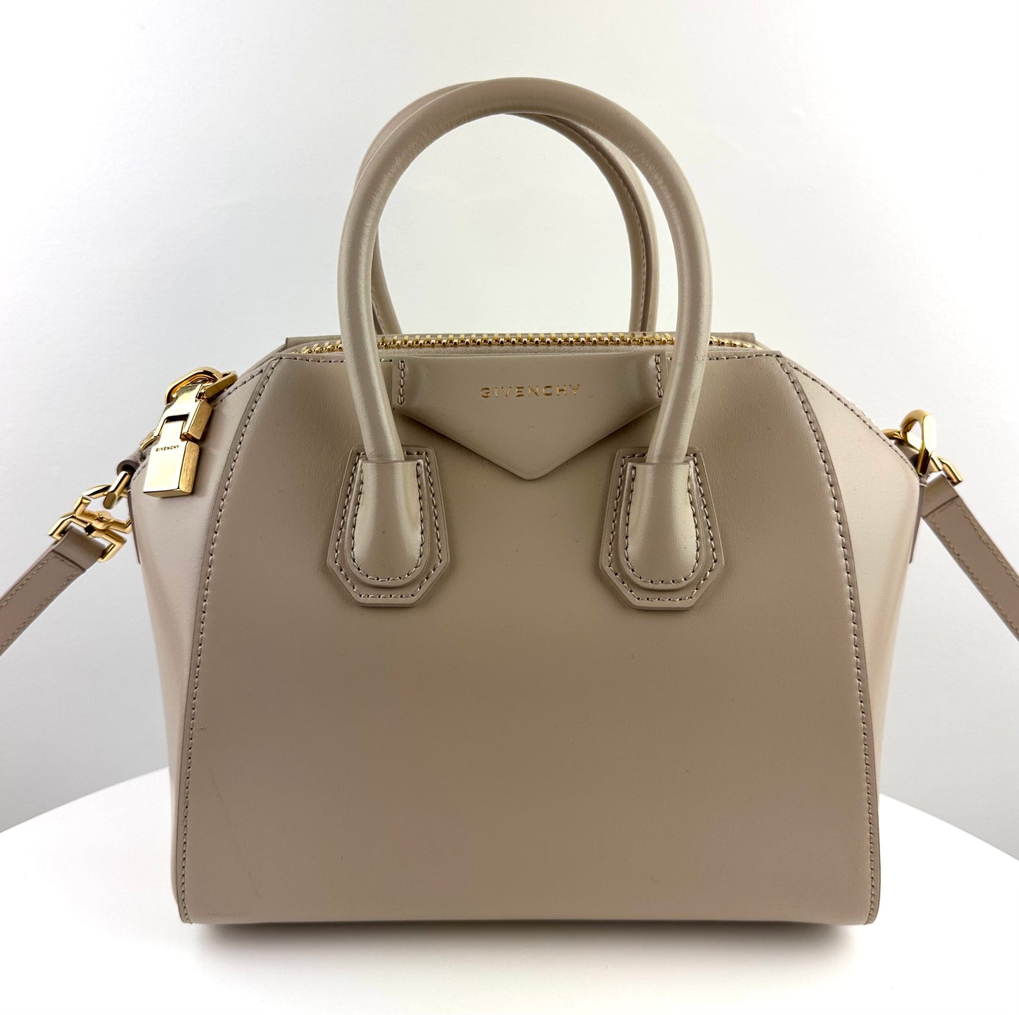 Givenchy Mini Antigona Leather bag Natural Beige