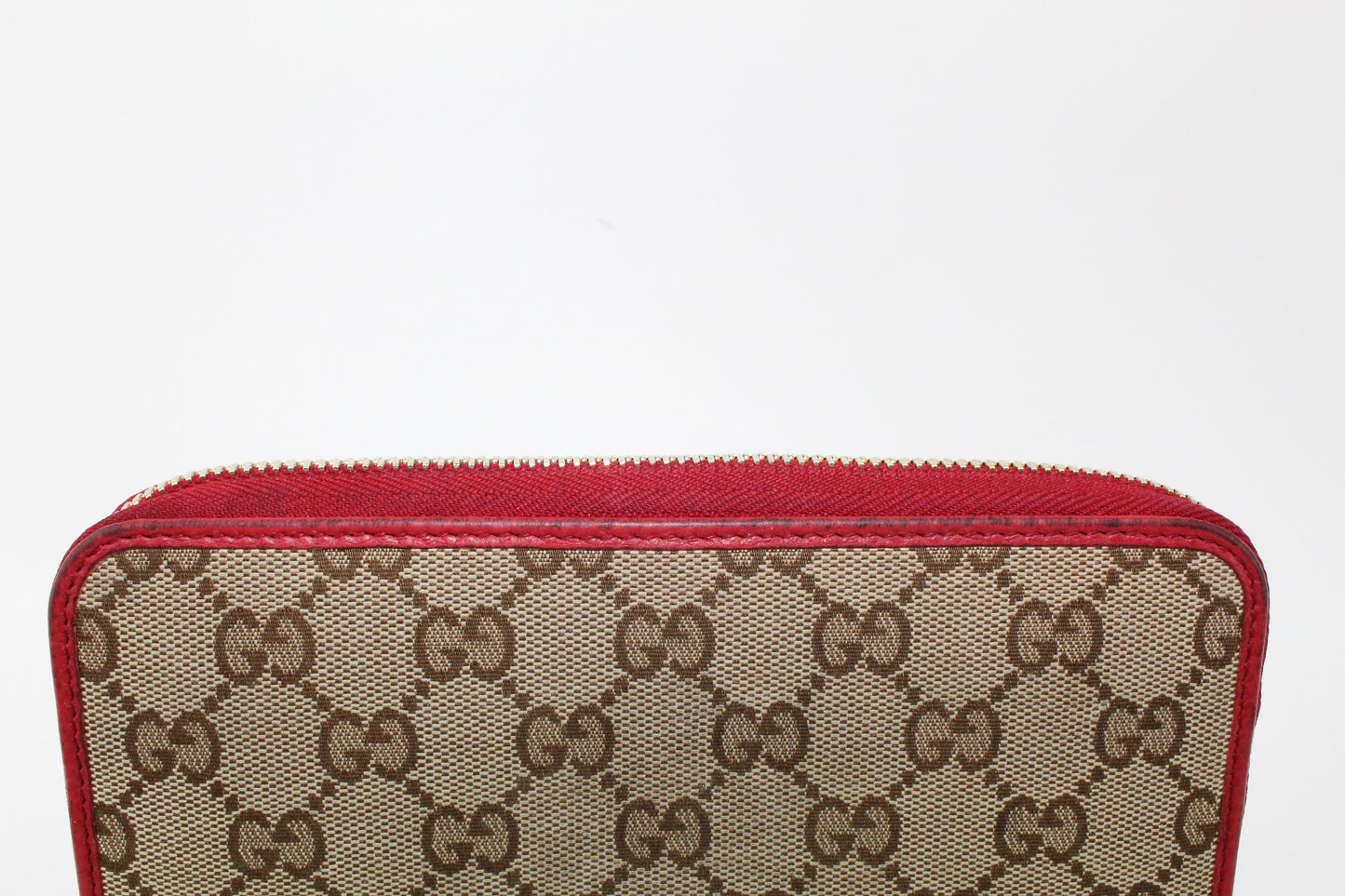 GUCCI CANVAS ZIP WALLET ORANGE