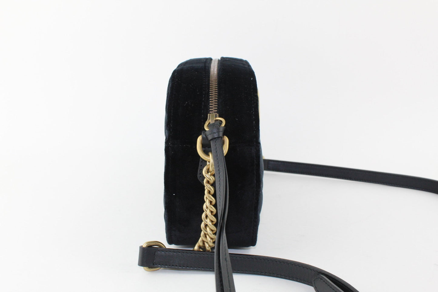 Gucci GG Marmont Velvet Camera Bag Black