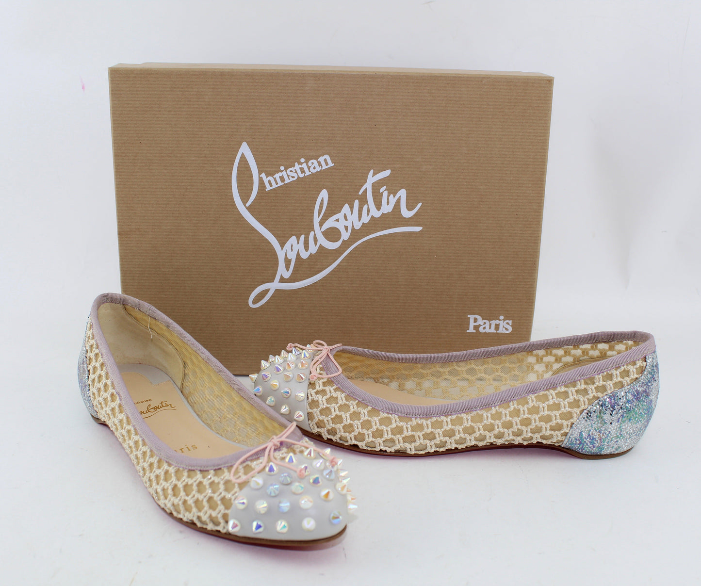 CHRISTIAN LOUBOUTIN MIX FLAT CALF/KNOT SIZE 37