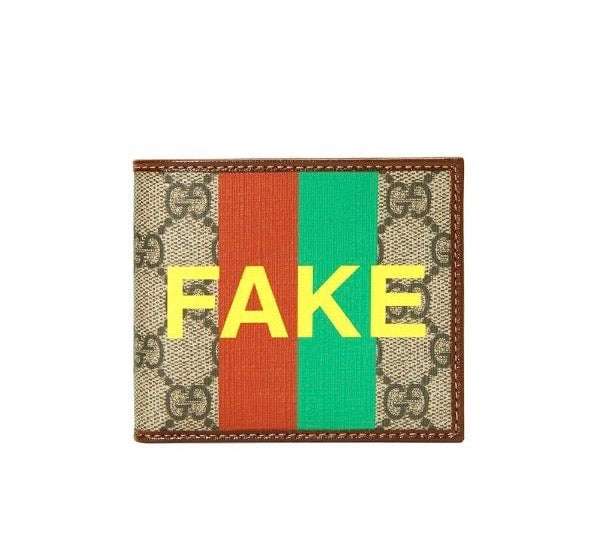 GUCCI FAKE/NOT PRINT BILLFOLD WALLET