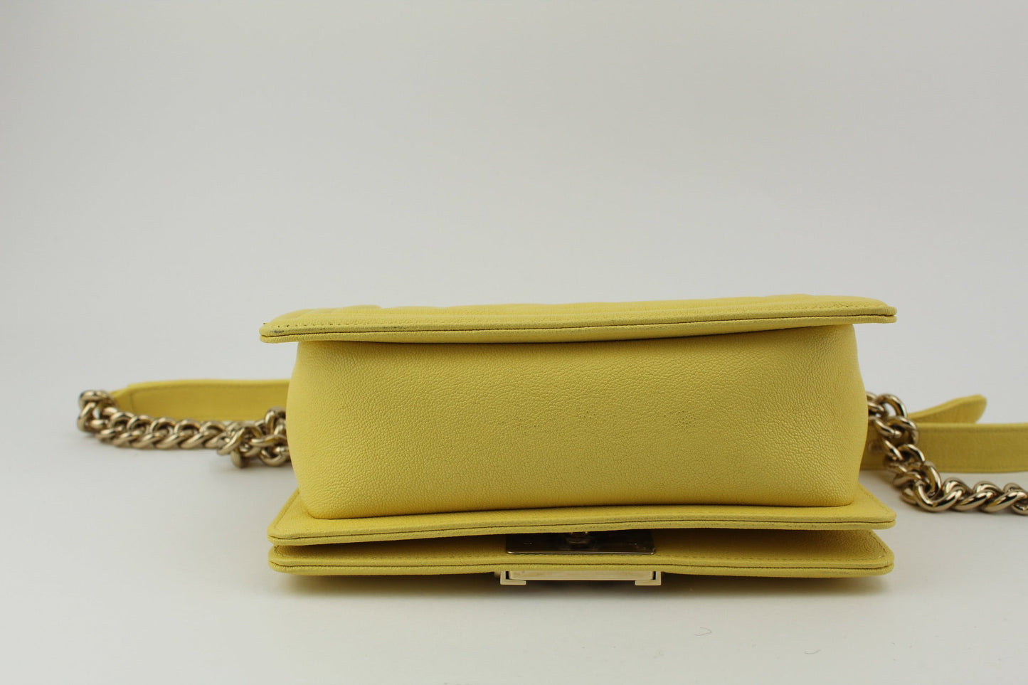 Chanel Chevron Small Boy Bag Yellow