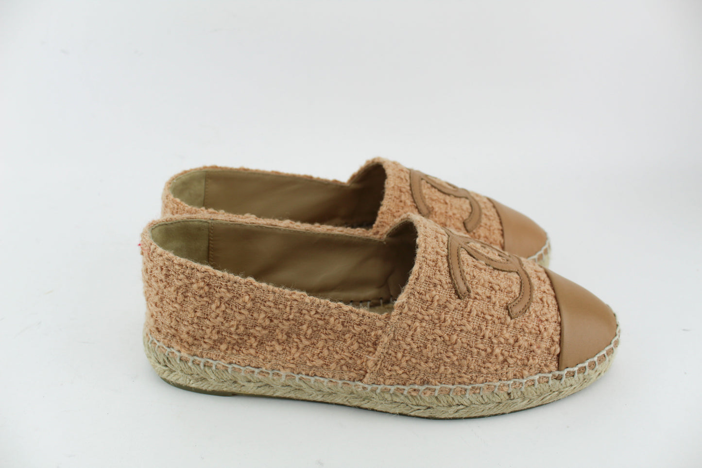 Chanel Espadrille Tweed/ Lambskin Beige and Brown