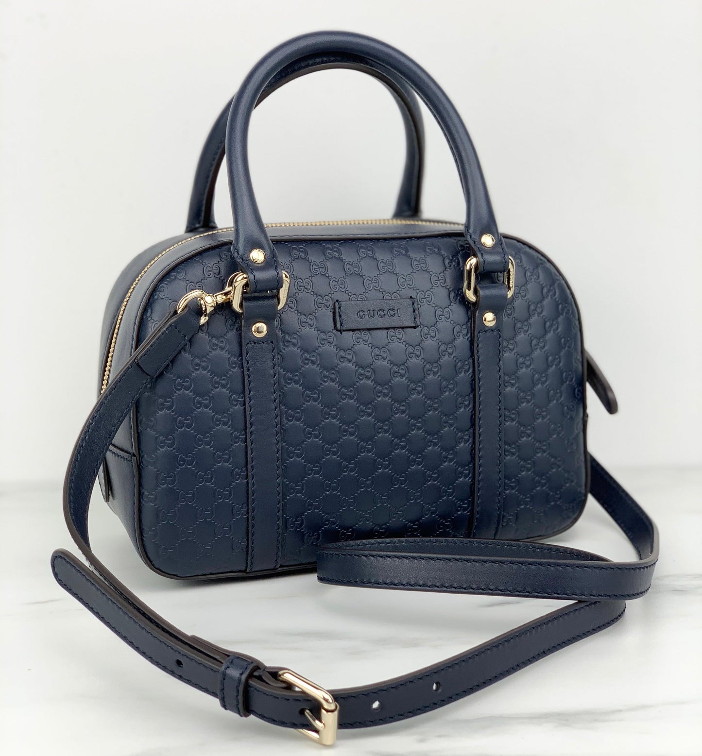 Gucci Guccissima Micro bag navy