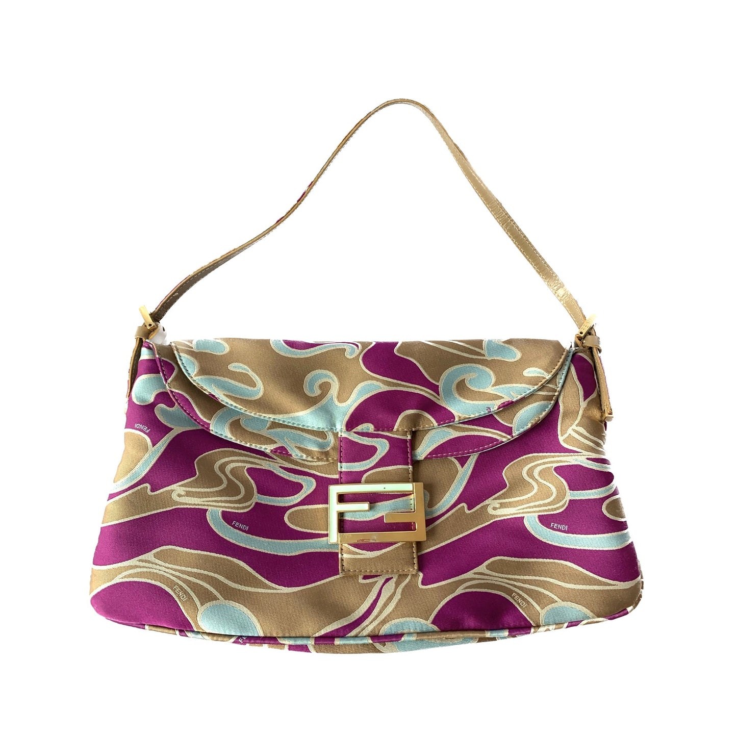 FENDI Baguette Multicolor Silk with Psychedelic prints