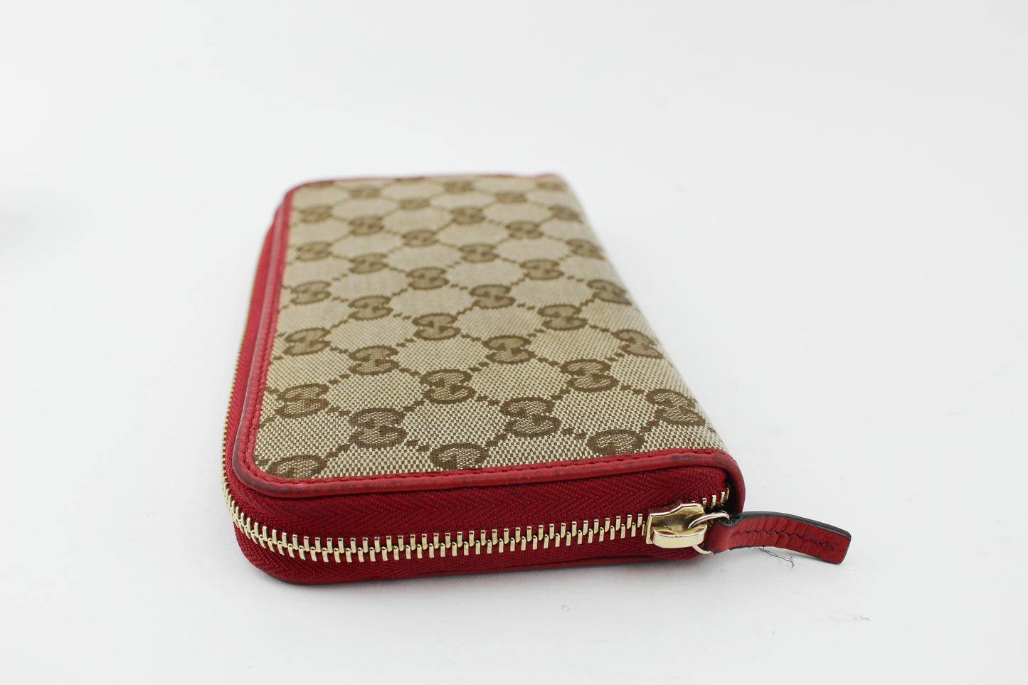 GUCCI CANVAS ZIP WALLET ORANGE