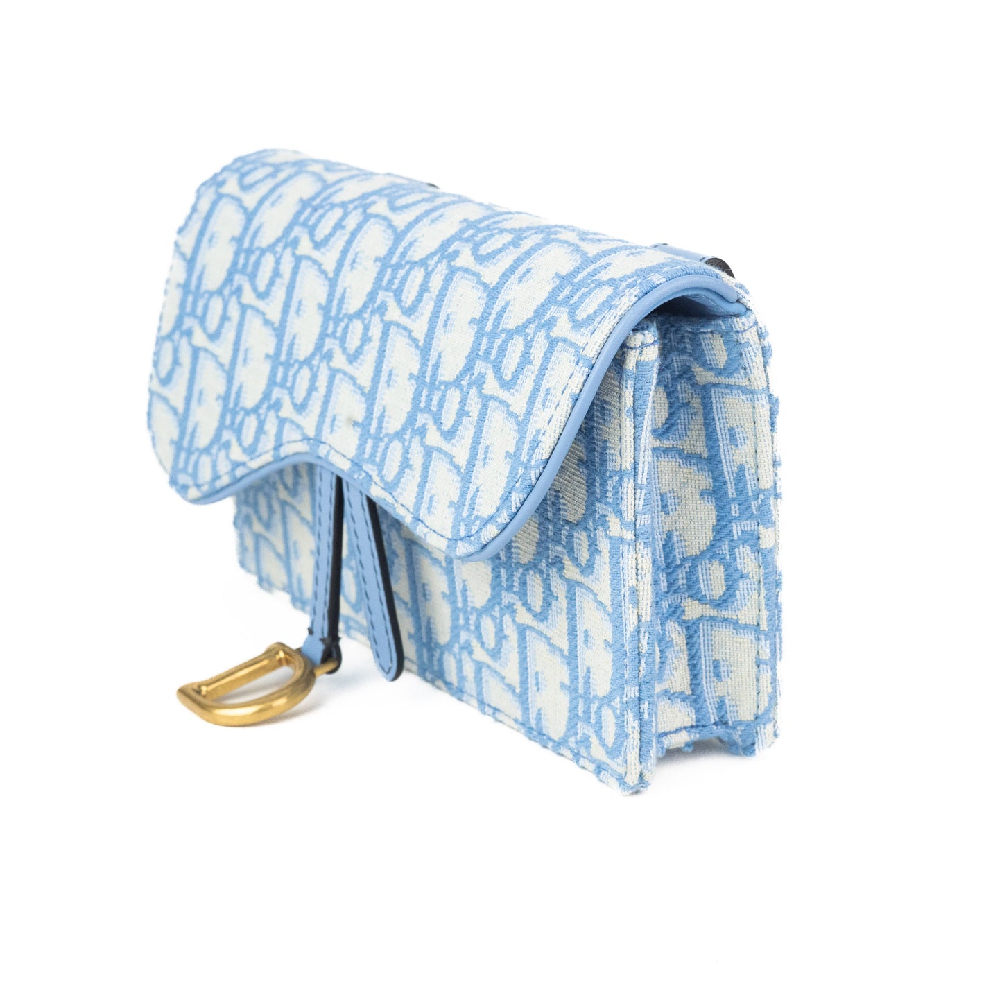 Dior Oblique Saddle Belt Bag light blue