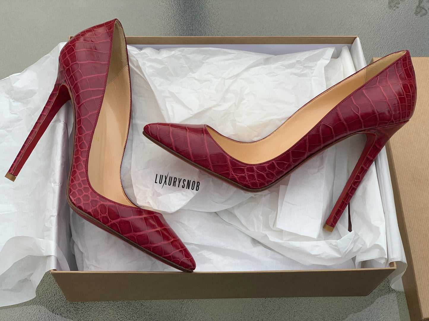 CHRISTIAN LOUBOUTIN ALLIGATOR PIGALLE 120mm SIZE 39