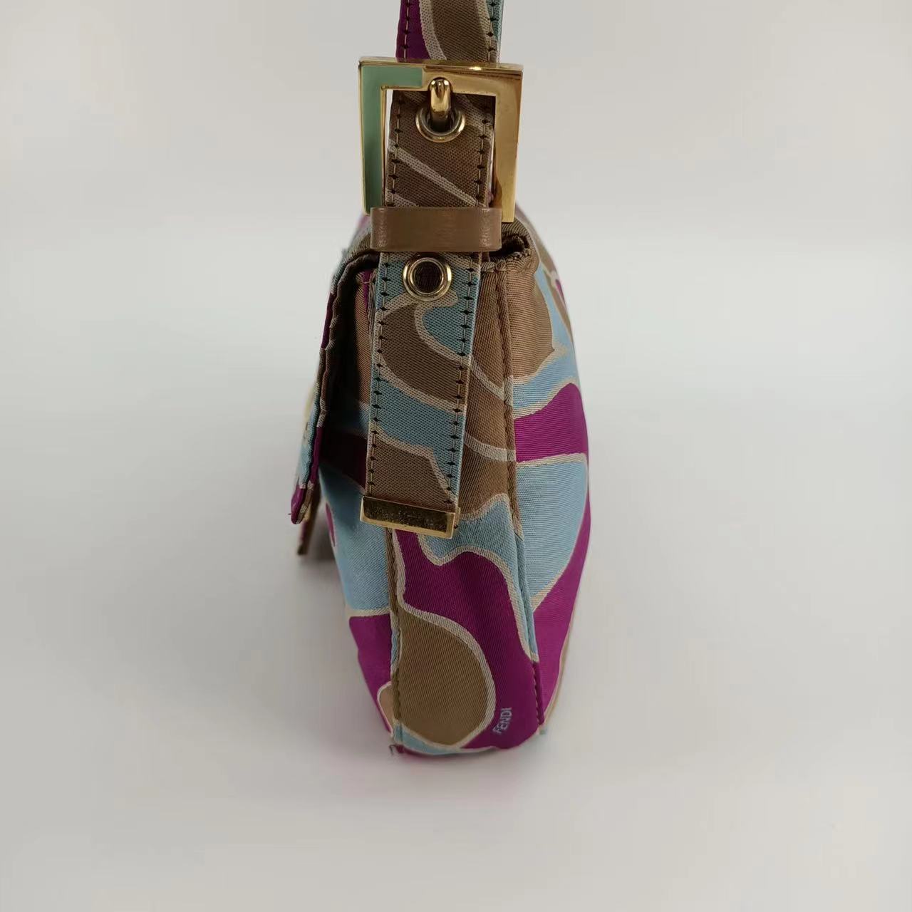 FENDI Baguette Multicolor Silk with Psychedelic prints